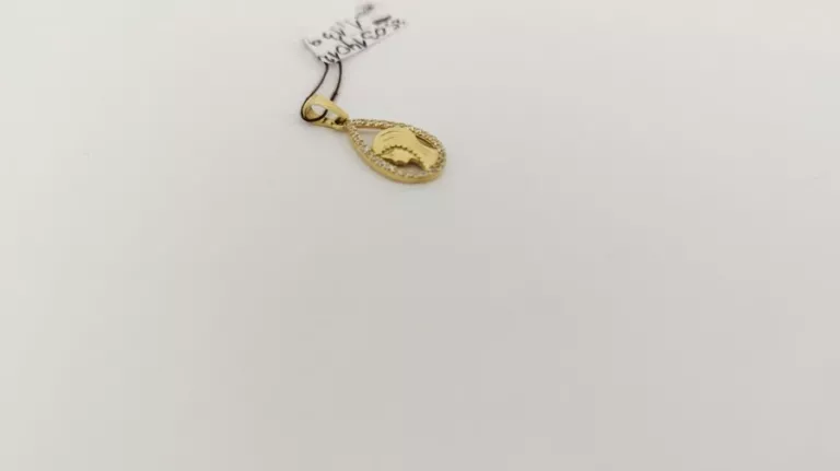 ŚLICZNY ZŁOTY MEDALIK CYRKONIE 585 1,13G