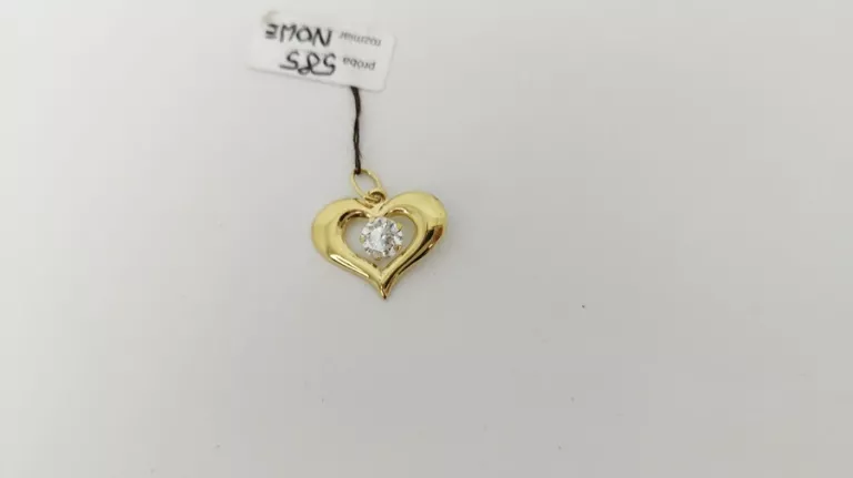 ZŁOTA PRZYWIESZKA SERCE CYRKONIE 585  0,60G