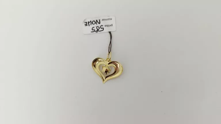 ZŁOTA PRZYWIESZKA SERCE CYRKONIE 585  0,60G