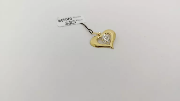 ZŁOTA PRZYWIESZKA SERCE CYRKONIE 585  0,60G