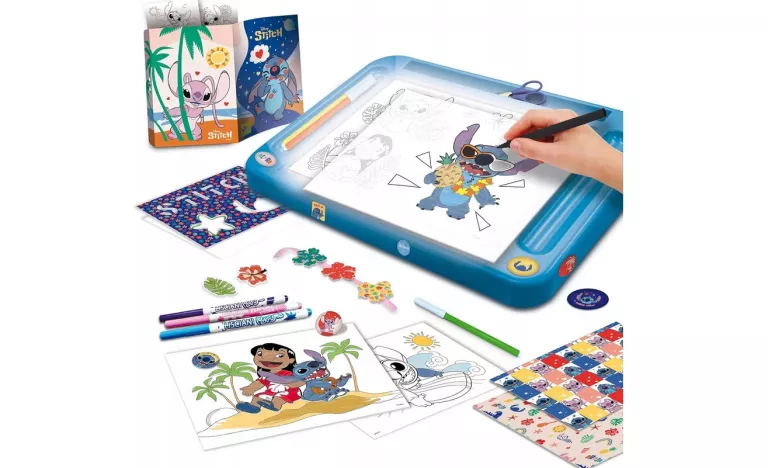 NIESAMOWITA STITCH SZKOŁA RYSOWANIA Z TABLICĄ LED PODŚWIETLENIE STAN IDEAŁ