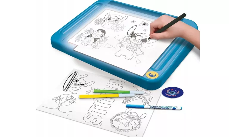 NIESAMOWITA STITCH SZKOŁA RYSOWANIA Z TABLICĄ LED PODŚWIETLENIE STAN IDEAŁ