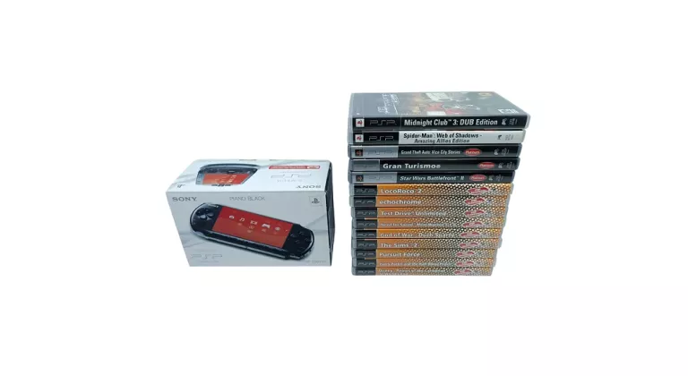 SONY PSP SLIM 3004 PLAYSTATION PORTABLE BOGATY ZESTAW 14 GIER