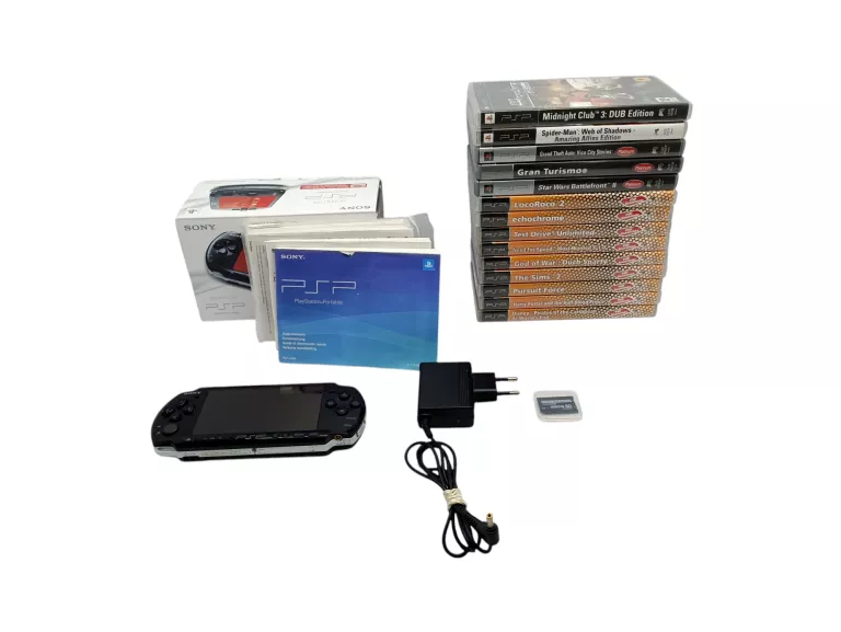 SONY PSP SLIM 3004 PLAYSTATION PORTABLE BOGATY ZESTAW 14 GIER