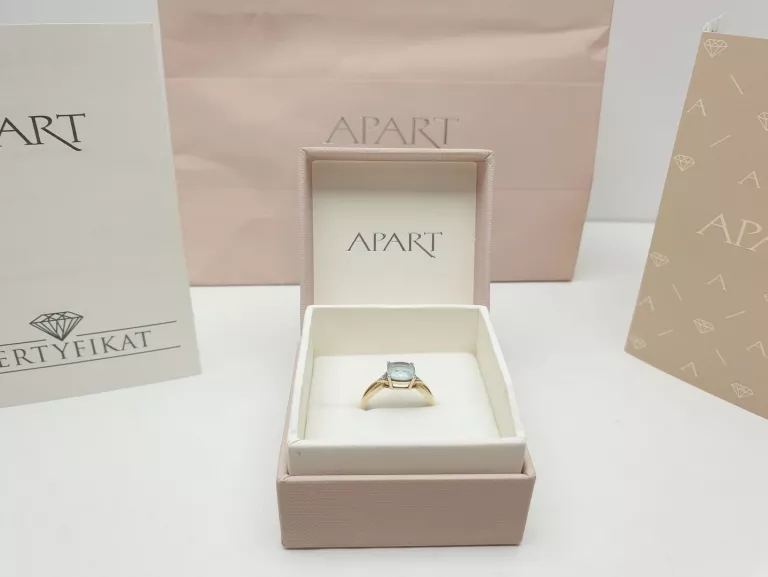 ZŁOTY PIERŚCIONEK APART Z TOPAZEM I DIAMENTAMI PR. 375 1,71G 1,75CT