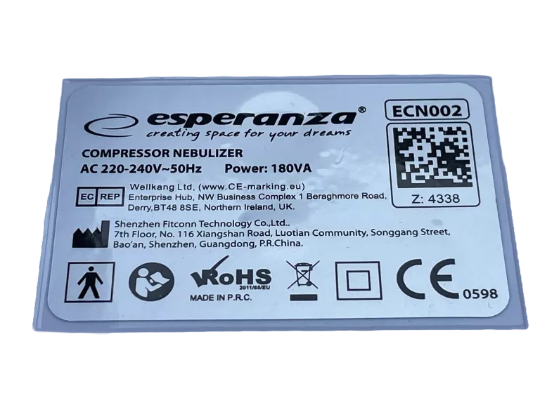 INHALATOR PNEUMATYCZNY TŁOKOWY ESPERANZA ZEPHYR ECN002