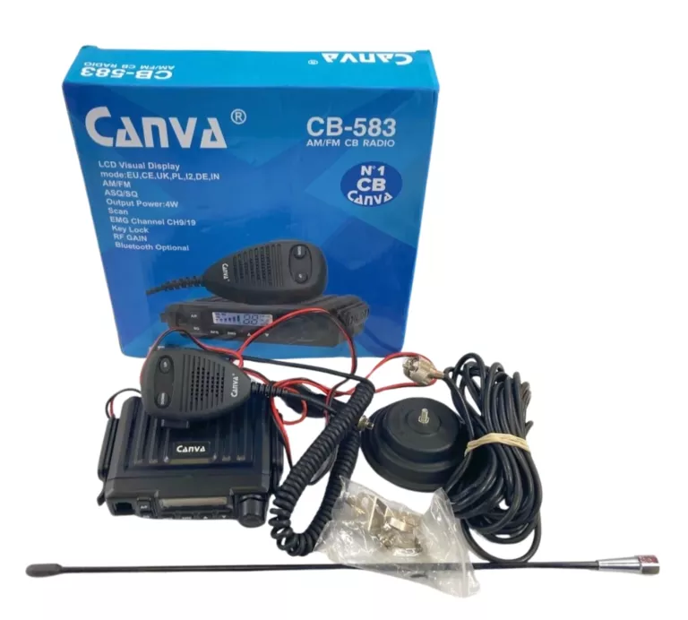 RADIO CB CANVA CB-583 MINI RADIO KOMPAKTOWY ROZMIAR! + ANTENA