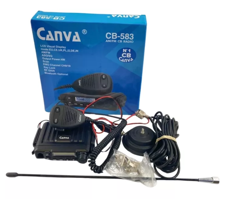 RADIO CB CANVA CB-583 MINI RADIO KOMPAKTOWY ROZMIAR! + ANTENA