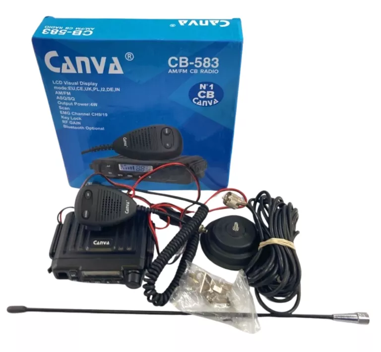 RADIO CB CANVA CB-583 MINI RADIO KOMPAKTOWY ROZMIAR! + ANTENA