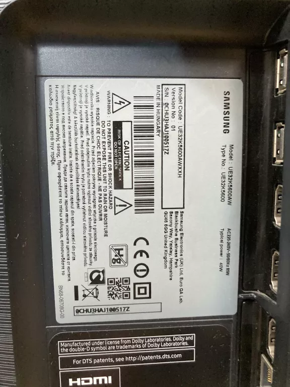 TELEWIZOR SAMSUNG UE32K5600AW + UCHWYT NA ŚCIANE + PILOT