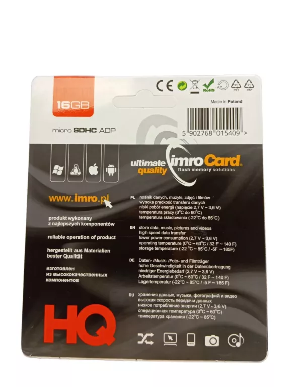 KARTA PAMIĘCI IMRO MICROSD 16GB