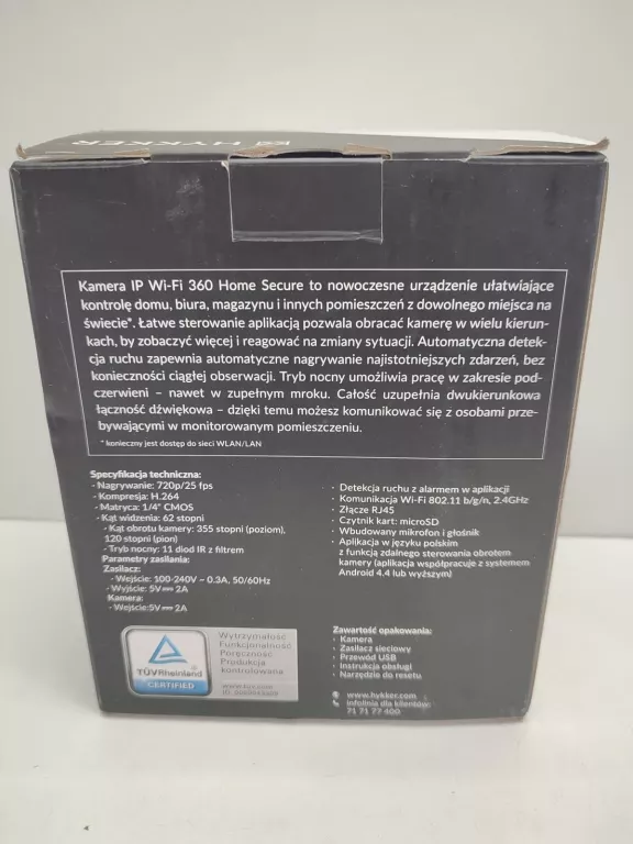 DOMOWA KAMERA IP WIFI HYKKER IP 360 PUDEŁKO