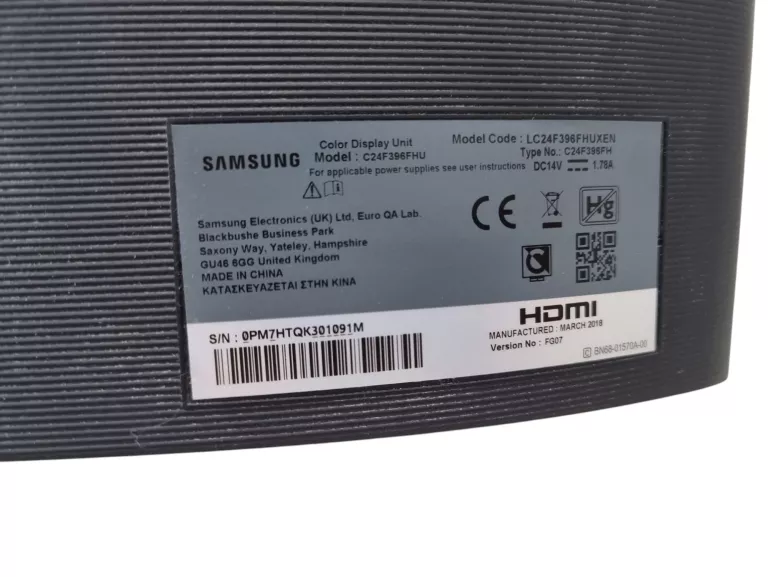 MONITOR LED SAMSUNG LC24F396FHUXEN 23,5 " 1920 X 1080