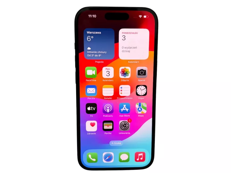 TELEFON APPLE IPHONE 15 5G A3090 128GB 6.1" 100% BAT 76 CYKLI - NA CZĘŚCI!