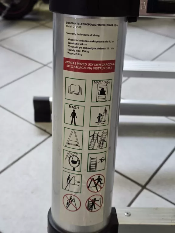 DRABINA TELESKOPOWA PRZEGUBOWA 6.2 M WROCŁAW