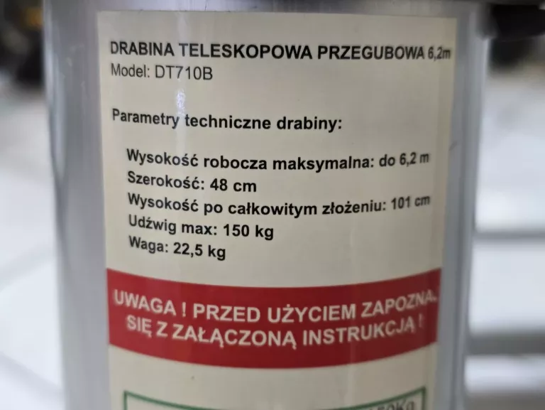 DRABINA TELESKOPOWA PRZEGUBOWA 6.2 M WROCŁAW