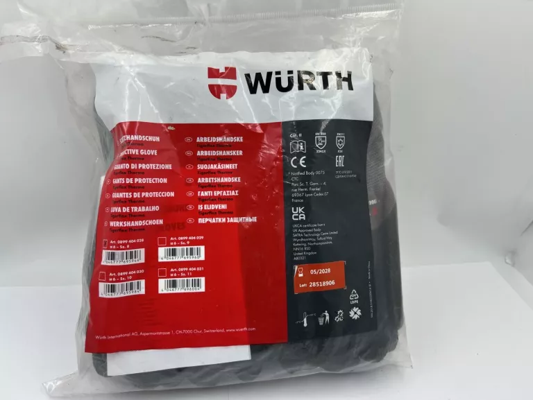 RĘKAWICE OCIEPLANE WURTH TIGERFLEX THERMO R8 6 PAR 12SZT