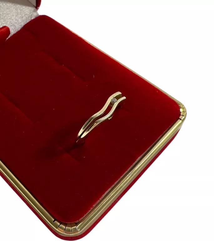 CIEKAWY ZŁOTY PIERŚCIONEK PRÓBY 585 / R. 12 / 2,40G!
