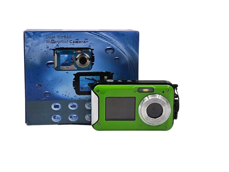 WODOODPORNY APARAT CYFROWY KAMERA PODWODNA FULL HD 4K 48 MP DUAL SCREEN
