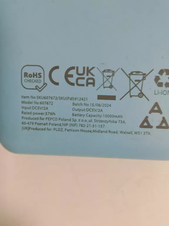 POWERBANK ROHS 10000MAH 607672