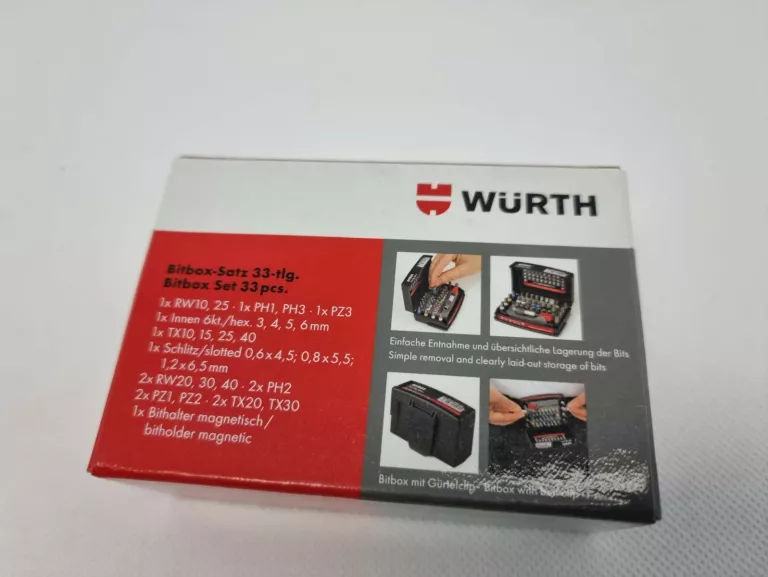 WURTH PROFESJONALNY ZESTAW BITÓW 33 ELEMENTY