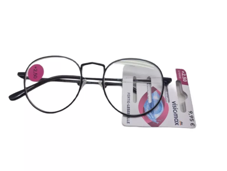 OKULARY KOREKCYJNE DO CZYTANIA LENONKI, + 2,50, VISIOMAX CZARNE