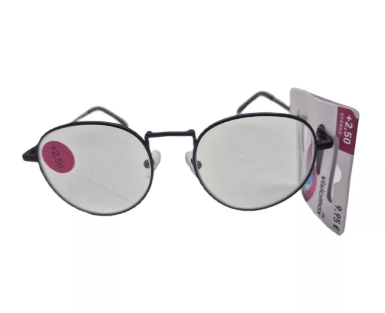 OKULARY KOREKCYJNE DO CZYTANIA LENONKI, + 2,50, VISIOMAX CZARNE