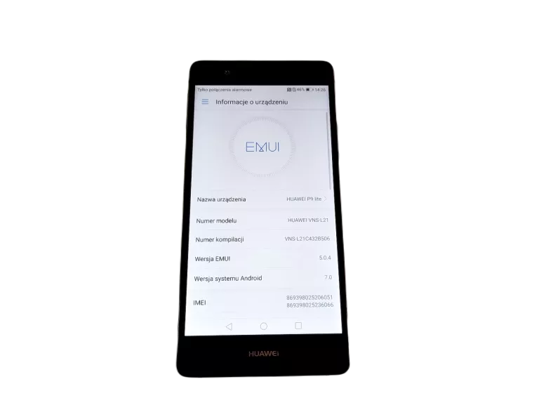 SMARTFON HUAWEI P9 LITE 2 GB / 16 GB DUAL SIM BIAŁY VNS-L21 DUAL SIM