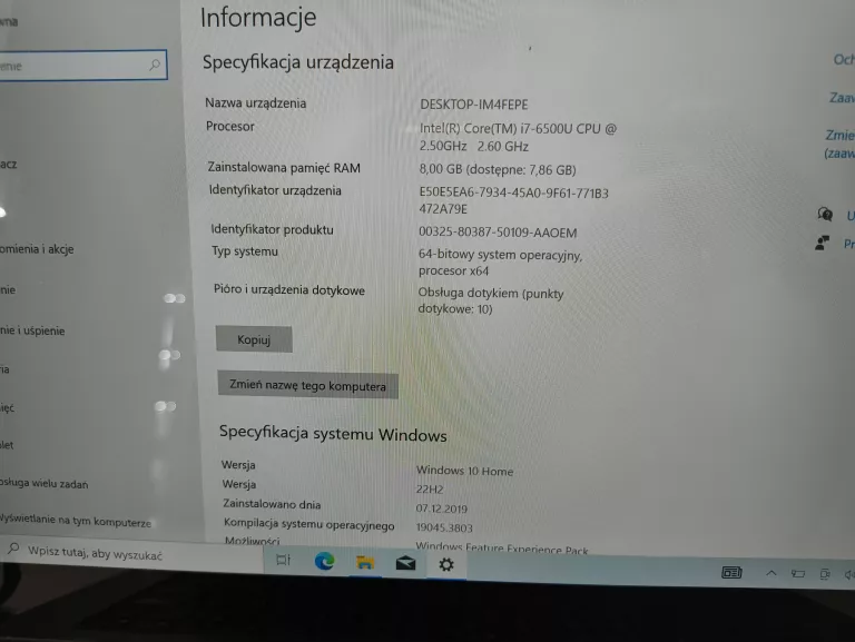LAPTOP DELL INSPIRON 3000 I7 8/120GB