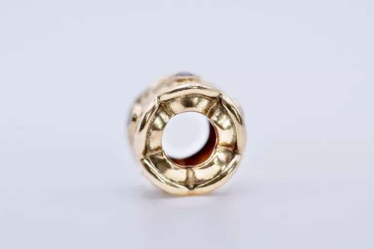 ORYGINALNY CHARMS PANDORA RÓŻOWA FREZJA Z SZAFIRAMI 750803PSA 585 2,91G