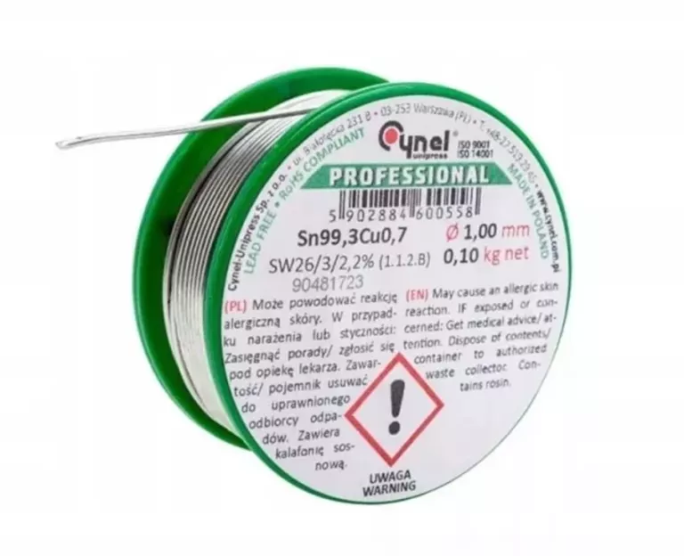 SPOIWO LUTOWNICZE BEZOŁOWIOWE CYNEL 1,0 MM 100G
