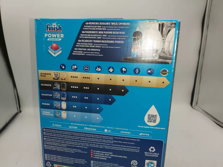 TABLETKI DO ZMYWARKI FINISH POWER ESSENTIAL LEMON CYTRYNA 80 KARTON