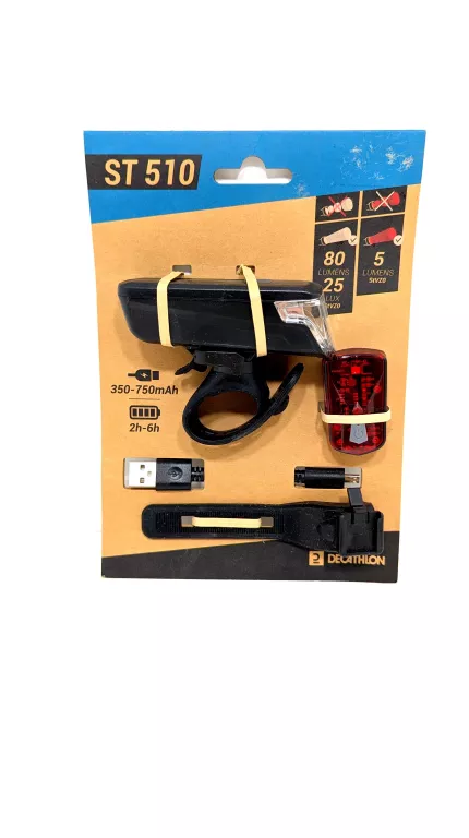 LAMPKI ROWEROWE DECATHLON ST 510 PRZEDNIA/TYLNA USB