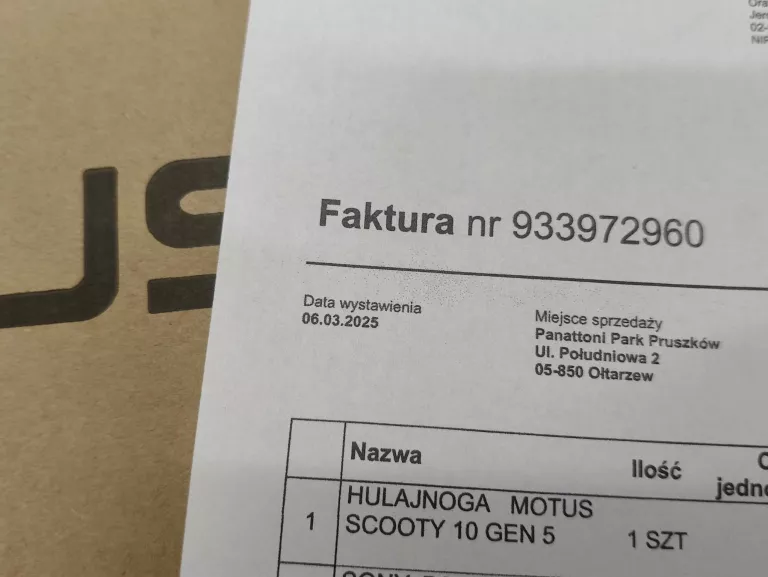 HULAJNOGA ELEKTRYCZNA MOTUS SCOOTY 10 GEN5