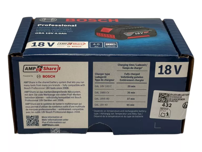 AKUMULATOR LI-ION BOSCH PROFESSIONAL GBA 18 V 4.0AH AMPSHARE