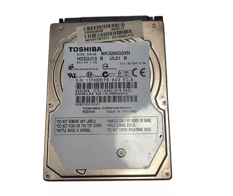 DYSK TOSHIBA 320GB MK3265GSXN + OBUDOWA + USB