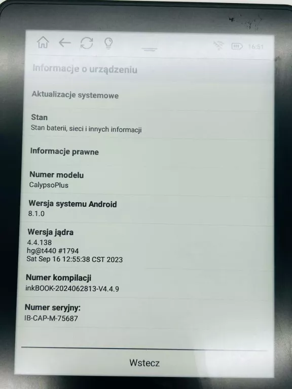 CZYTNIK E-BOOKÓW INKBOOK CALYPSO A0601