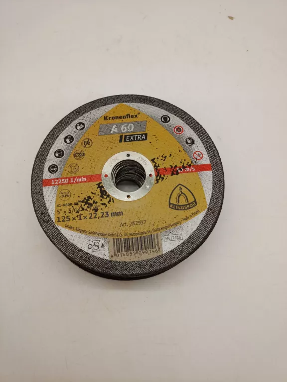 TARCZA DO METALU 125X1 MM KLINGSPOR KRONENFLEX A60 EXTRA/25 SZT