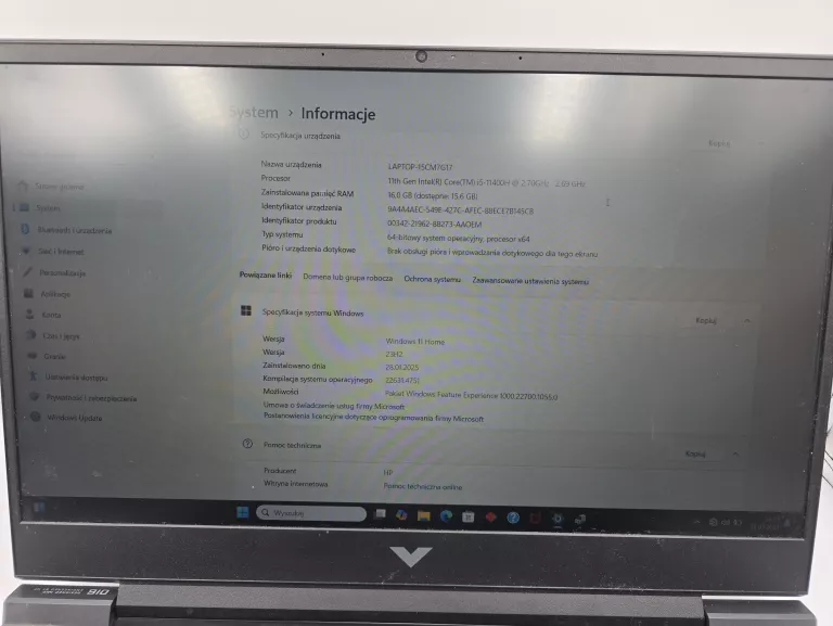 LAPTOP VICTUS BY HP LAPTOP 16-D0243NW 16,1 " INTEL CORE I5 16 GB / 512 G