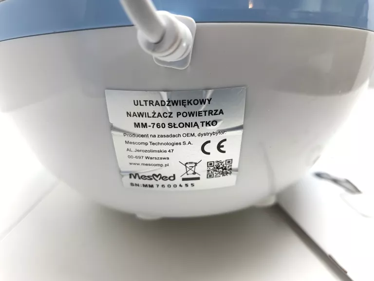ULTRADŹWIĘKOWY NAWILŻACZ POWIETRZA MESMED MM-760 SŁONIĄTKO