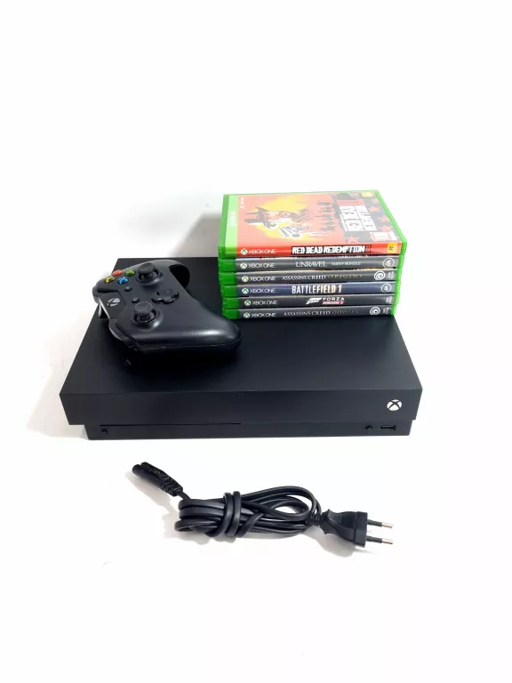 KONSOLA MICROSOFT XBOX ONE X 1TB + PAD CZARNA 5 GRY PUDEŁKO