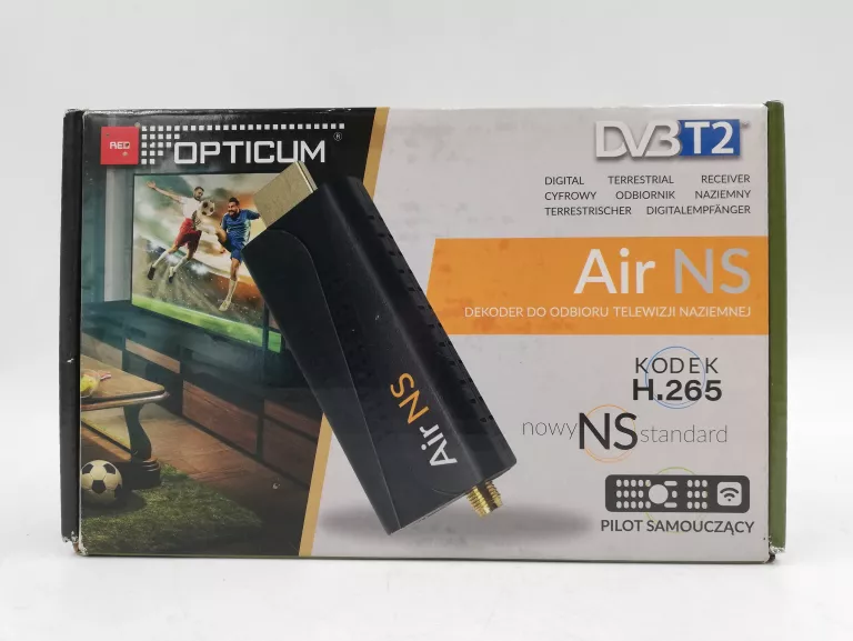 DEKODER TUNER DVB-T2 H.265 HEVC OPTICUM AIR NS KOMPLET