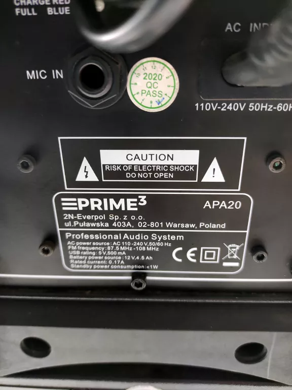GŁOŚNIK BT PRIME 3 APA20