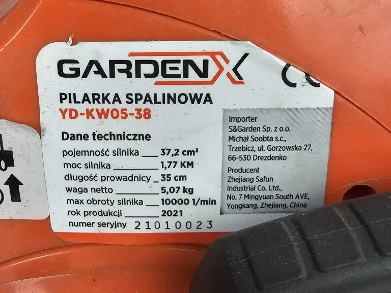 PILARKA SPALINOWA GARDENX YD-KW05-38