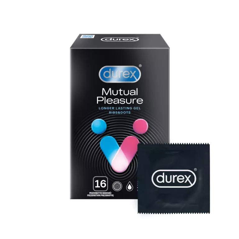 DUREX MUTUAL PLEASURE PREZERWATYWY PRĄŻKOWANE I WYPUSTKI 16 SZT DŁUŻSZY SE