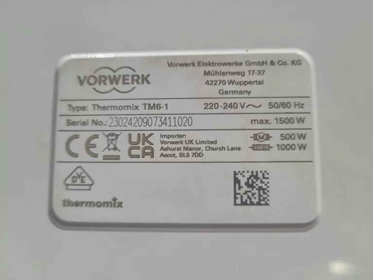 TERMOMIX VORWERK THERMOMIX MODEL TM6-1 ZESTAW