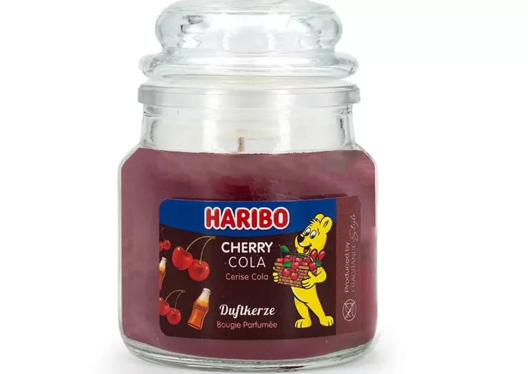 ŚWIECZKA ZAPACHOWA SZKLE ZAPACH WIŚNIOWA COLA POMYSŁ NA PREZENT HARIBO 85