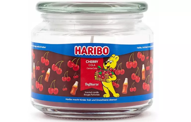 ŚWIECA ZAPACHOWA ŻELKI WIŚNIOWA COLA POMYSŁ NA PREZENT HARIBO CHERRY COLA