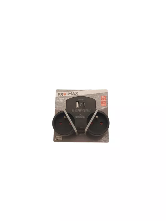 PODWÓJNE GNIAZDO Z 2 PORTAMI USB PRO-MAX