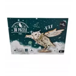 PUZZLE 3D DREWNIANE DIY-SOWA, 64 ELEMENTY